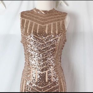 Rose gold sequin dress